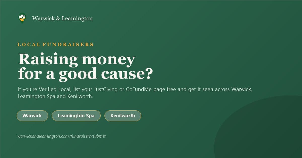 Raising money for a good cause? List your fundraiser on Warwick & Leamington